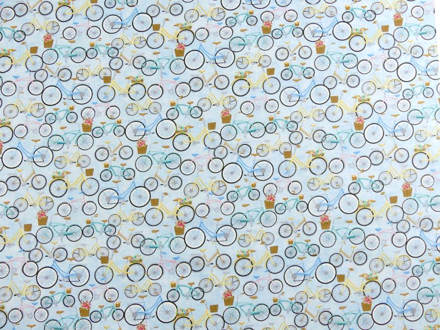 Preview: Patchworkstoff mit vielen bunten Fahrrädern  con Henry Glass